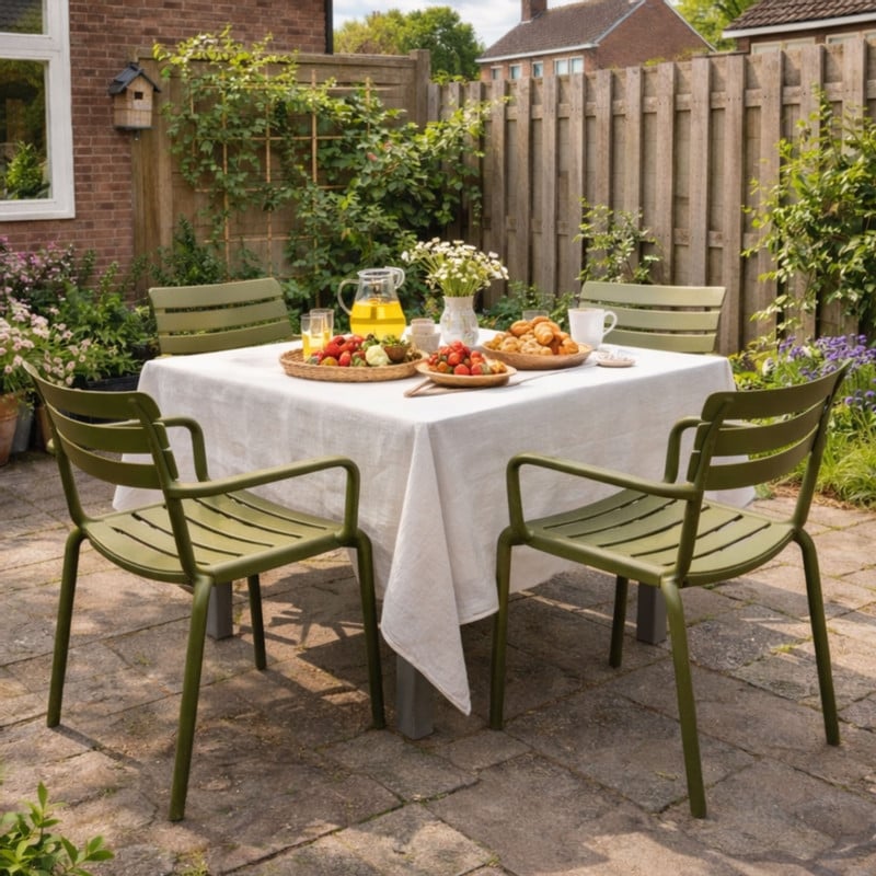 Tuinstoel met armleuning Napoli - groen - 83x55x48 cm