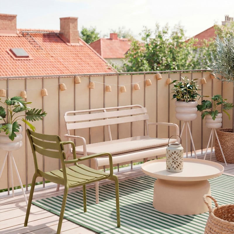 Tuinstoel met armleuning Napoli - groen - 83x55x48 cm