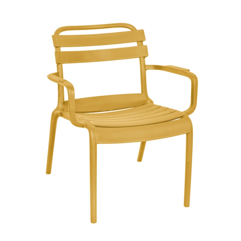 Stapelbare tuinfauteuil Napoli - geel - 75.5x68x65 cm