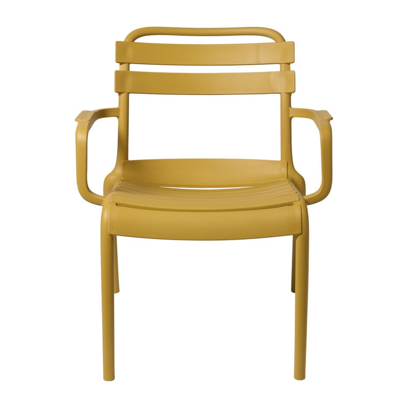 Stapelbare tuinfauteuil Napoli - geel - 75.5x68x65 cm