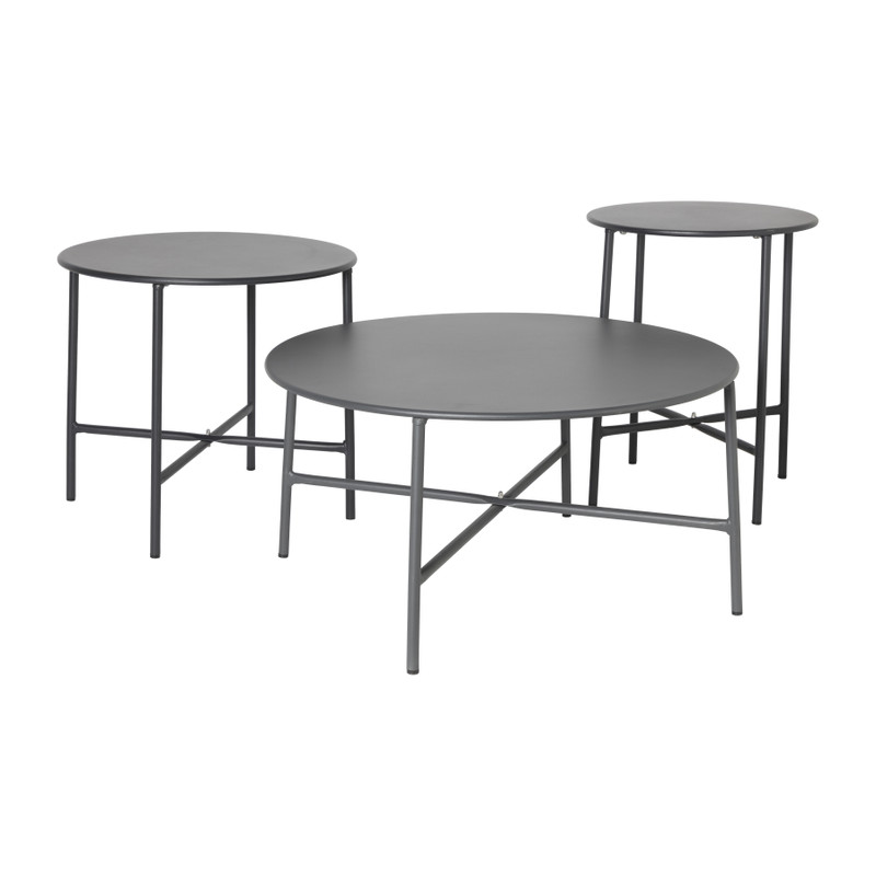 Bijzettafel Pablo zwart - ø70x35 cm