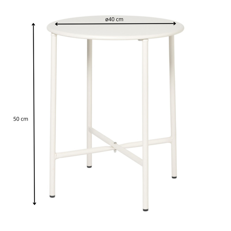 Bijzettafel Pablo wit - ø40x50 cm