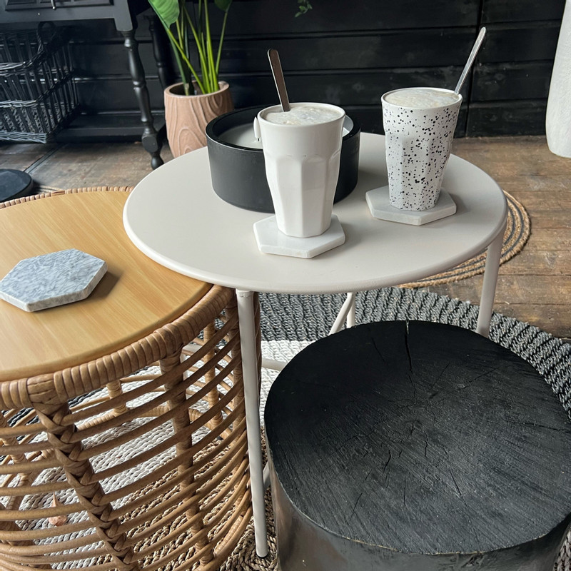 Bijzettafel Pablo wit - ø40x50 cm