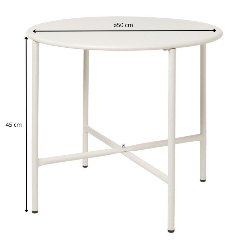 Bijzettafel Pablo wit - ø50x45 cm