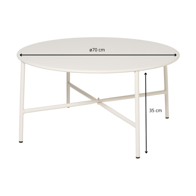 Bijzettafel Pablo wit - ø70x35 cm