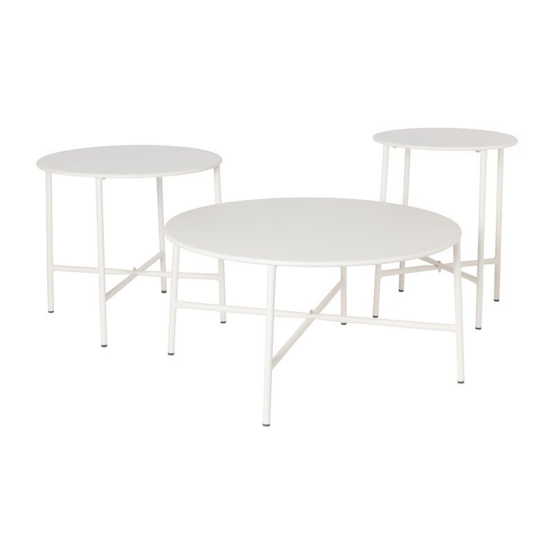 Bijzettafel Pablo wit - ø70x35 cm