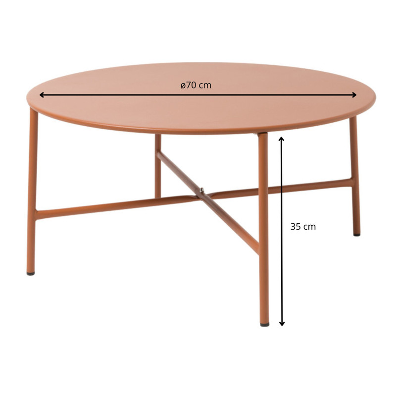 Bijzettafel Pablo peach - ø70x35 cm