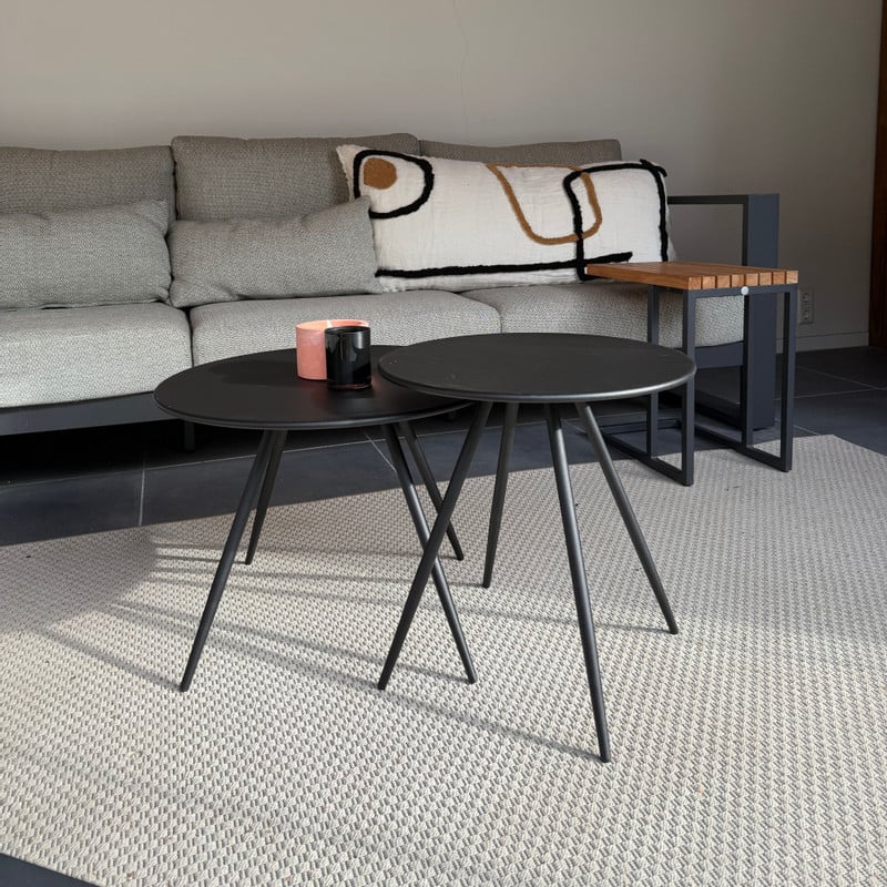 Bijzettafel Manolo laag - zwart - ø55x40 cm