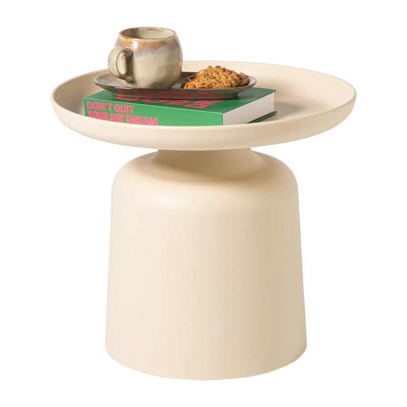 Bijzettafel Firenze klein - beige - ø48x44 cm