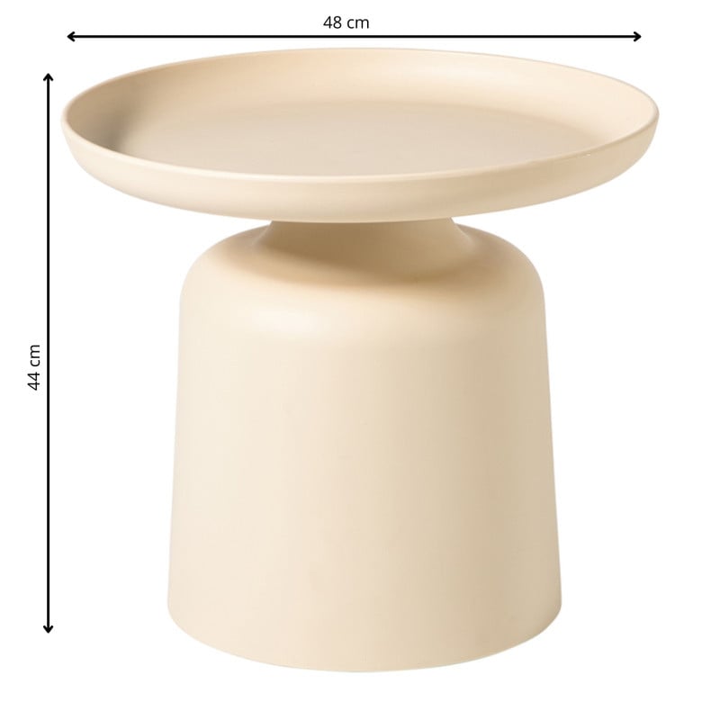 Bijzettafel Firenze hoog - beige - ø48x44 cm