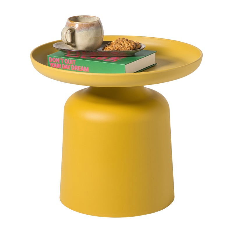 Bijzettafel Firenze klein - geel - ø48x44 cm