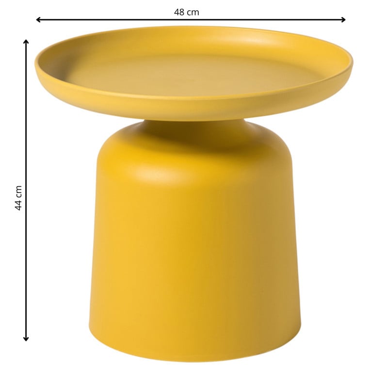 Bijzettafel Firenze hoog - geel - ø48x44 cm