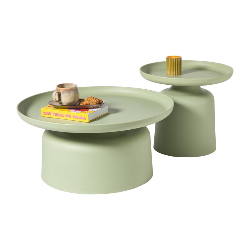 Bijzettafel Firenze groot - groen - ø72x35 cm