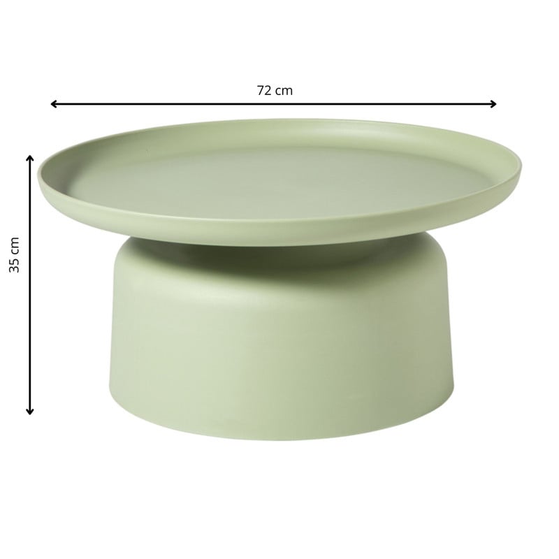 Bijzettafel Firenze laag - groen - ø72x35 cm