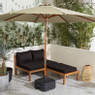 Parasol met houten stok - groen - ⌀300x250 cm