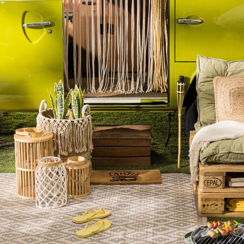 Lantaarn bamboe - ø24x41 cm