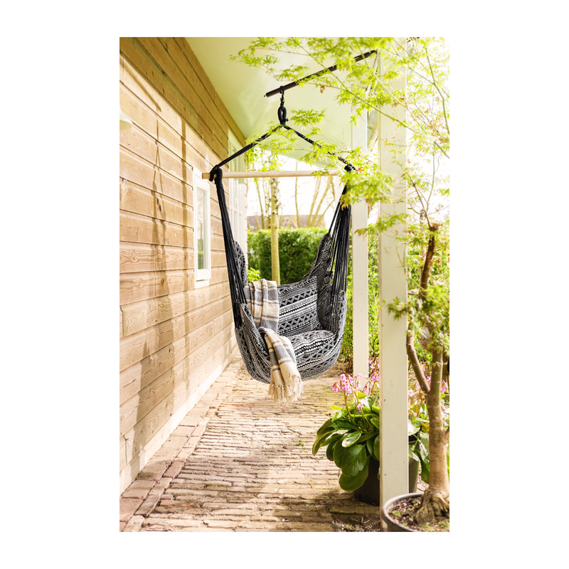 Hangstoel Malibu - zwart/wit