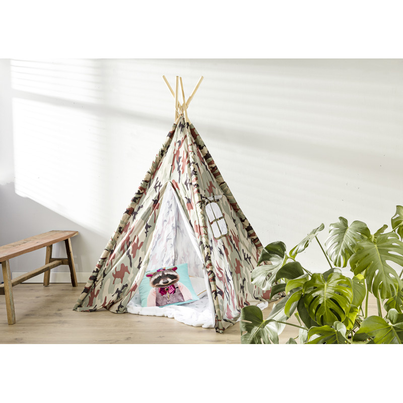 Sortie Continent Frons Tipi speeltent - army - 120x120x160 cm | Xenos