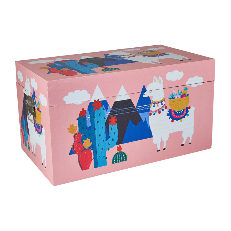 Opbergkist lama - roze - 55x32x30 cm