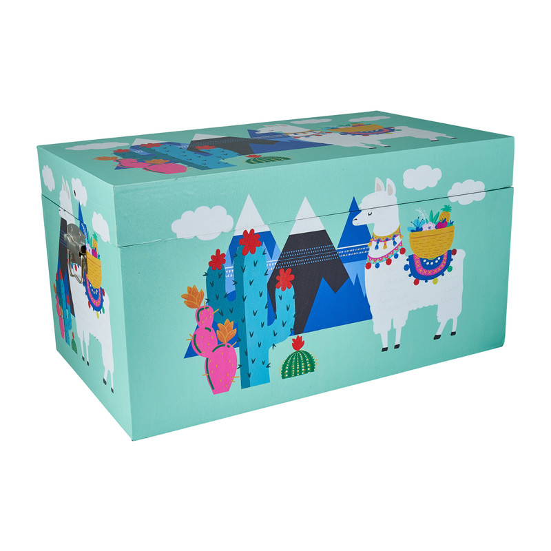 Opbergkist lama - blauw - 65x38x35 cm 