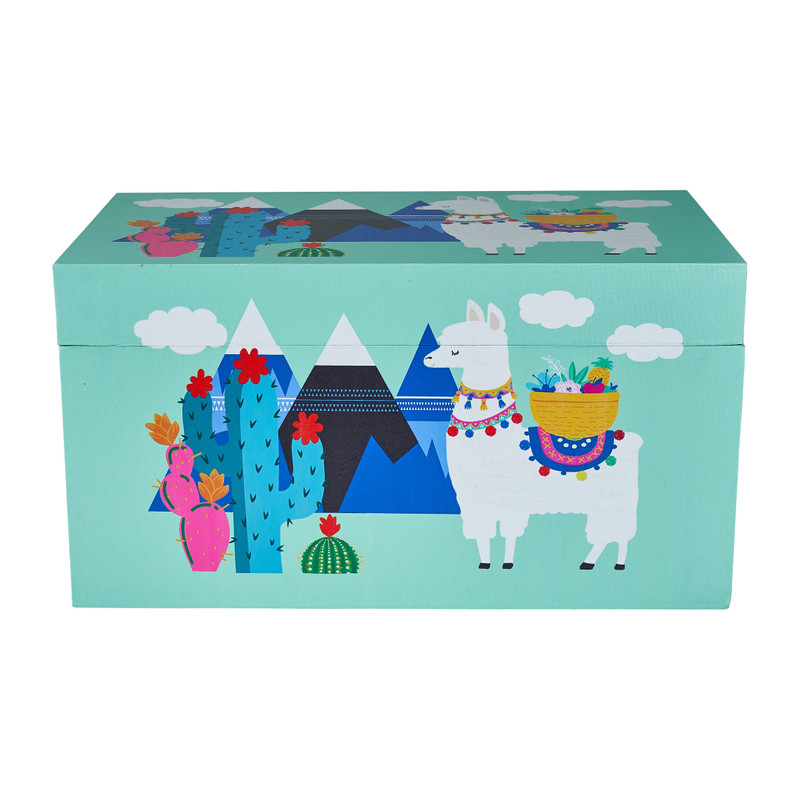 Opbergkist lama - blauw - 65x38x35 cm 