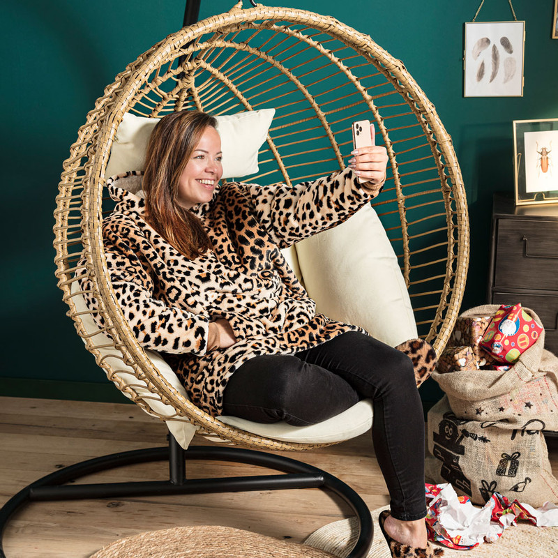 Oversized hoodie - luipaard - one size