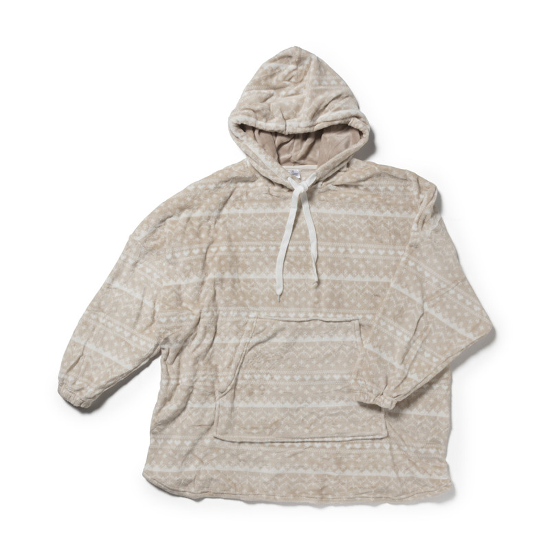 Oversized hoodie - print beige - one size