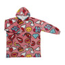 Oversized hoodie smiley/lips - one size - polyester