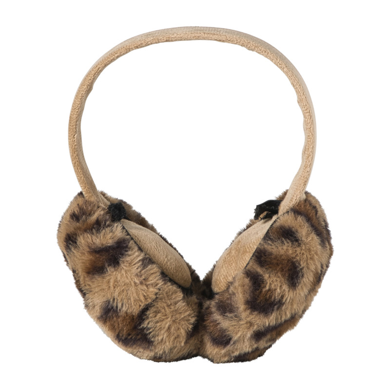 Oorwarmer panter - bruin - 16x19x12 cm 