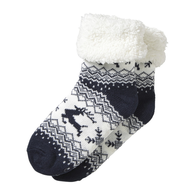 Huissok rendieren - blauw - one size