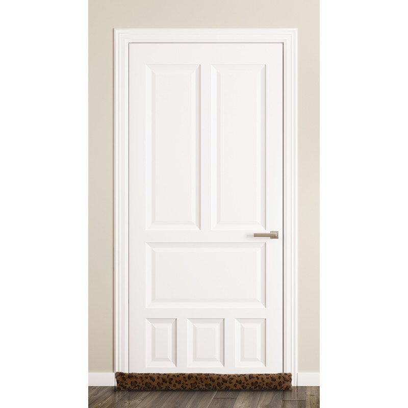 Tochtstopper panter - bruin - 90x9 cm 