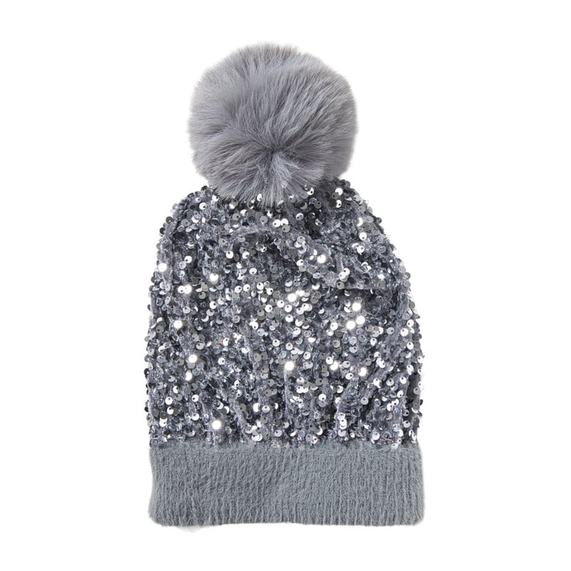 Muts glitter - grijs