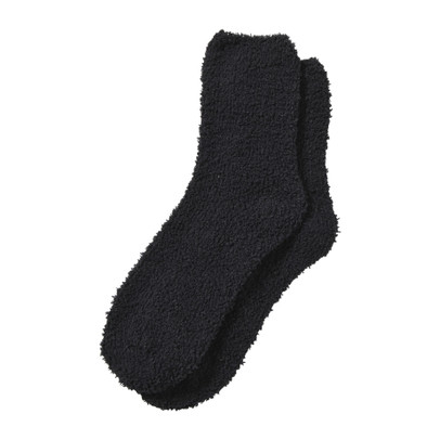 Huissok fluffy - zwart - one size 