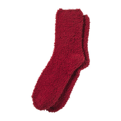 Huissok fluffy - rood - one size 