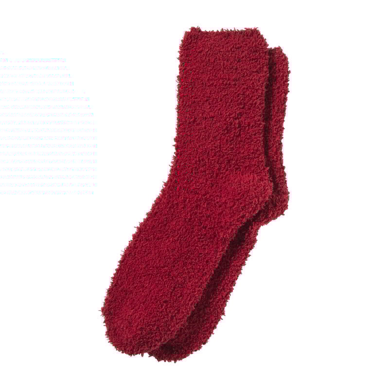 Huissok fluffy - rood - one size 