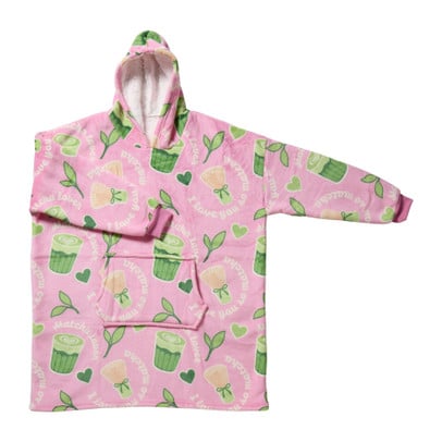 Oversized hoodie matcha - roze - 76x90 cm