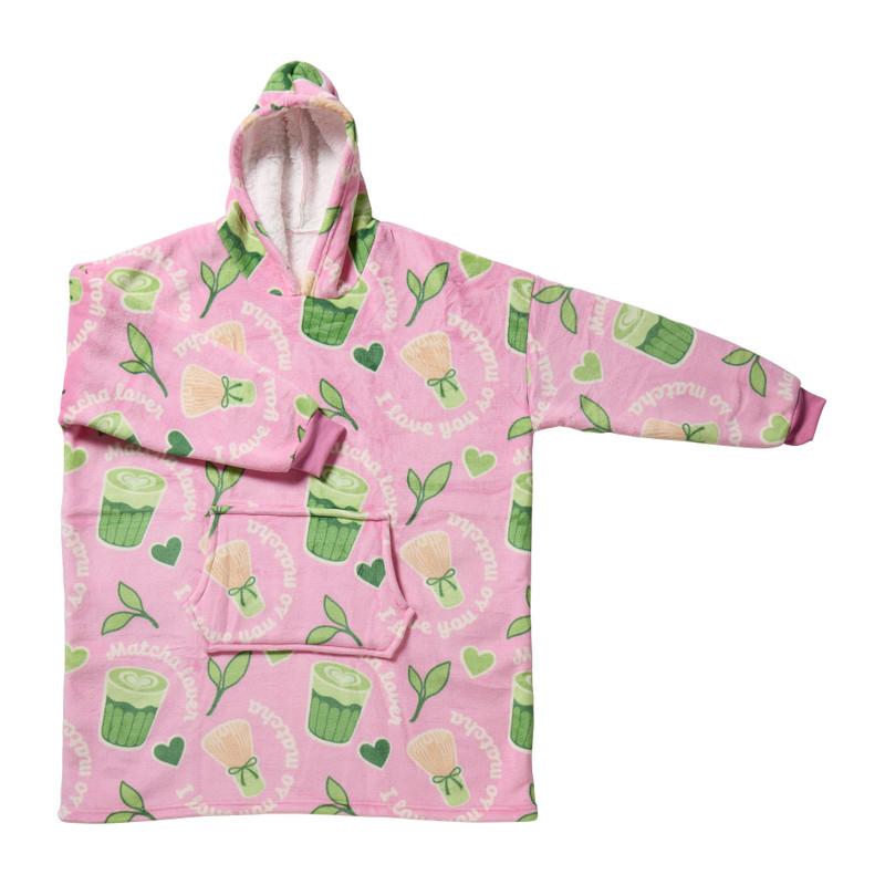 Oversized hoodie matcha - roze - 76x90 cm