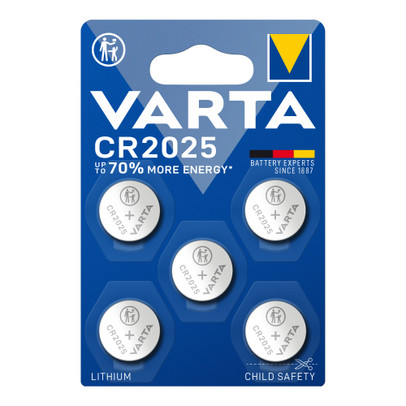 Varta lithium CR2025 batterijen - set van 5
