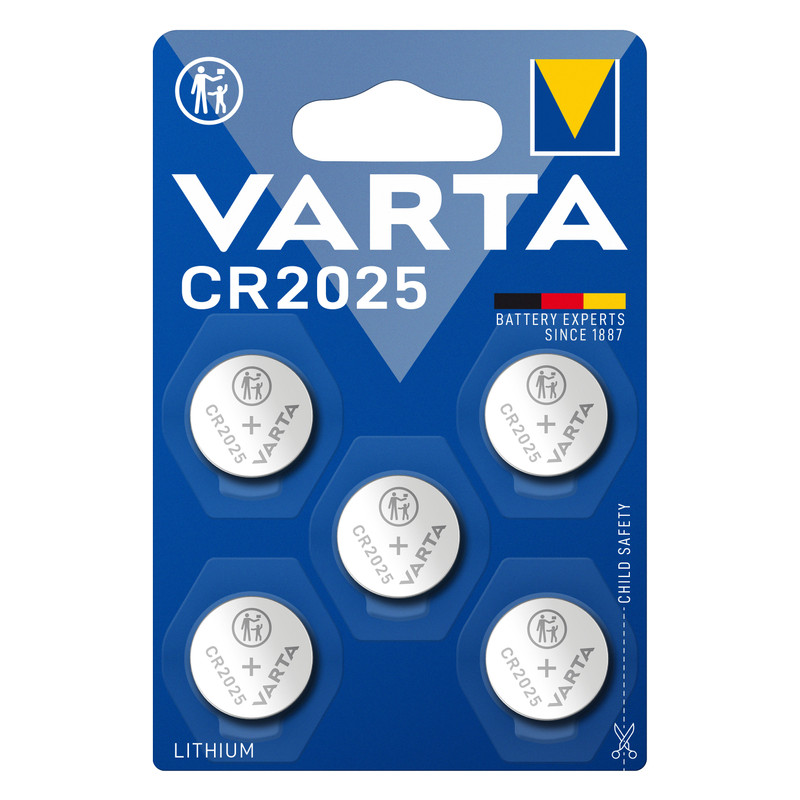 Varta knoopcel batterijen - CR2025 - set van 5