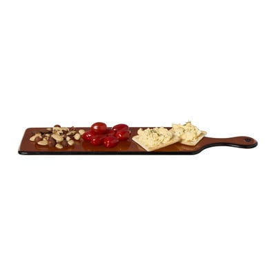 Serveerplank glas - bruin - 43x12 cm