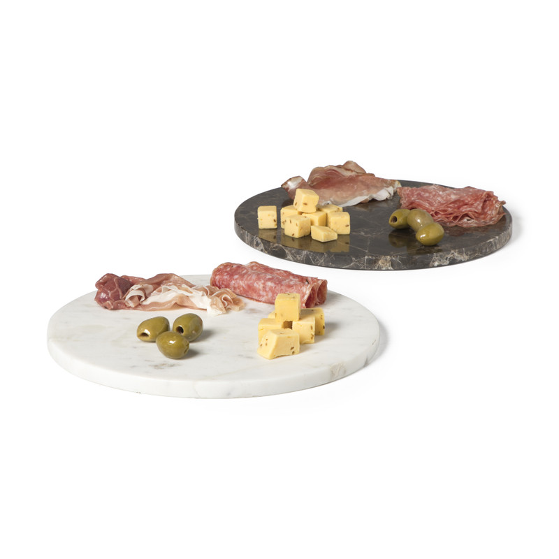 Borrelplank marmer rond - bruin - ø28x1.5 cm