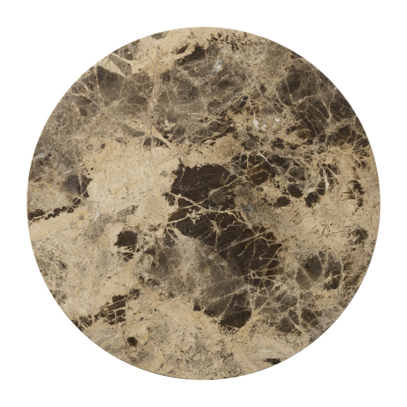 Borrelplank marmer rond - bruin - ø28x1.5 cm