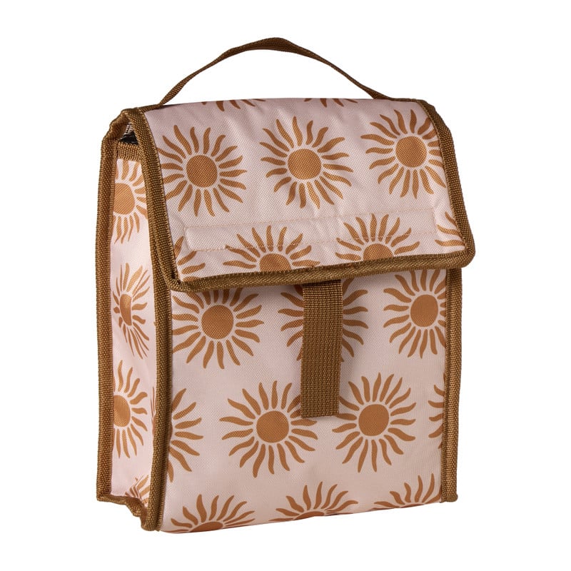 Koeltas met zonnetjes - oranje/roze - 24.5x21x11.5 cm