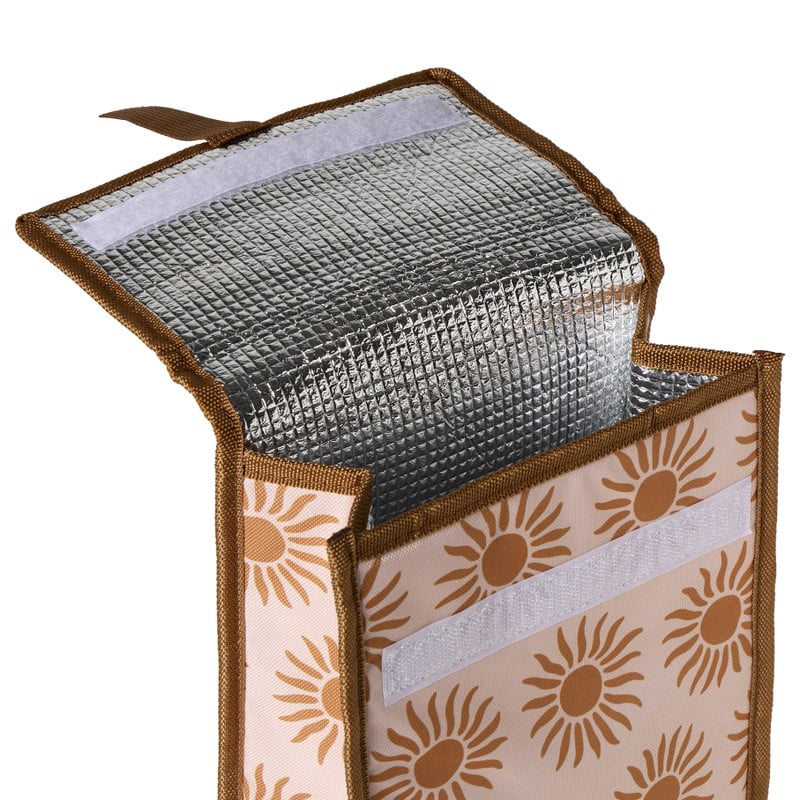 Koeltas met zonnetjes - oranje/roze - 24.5x21x11.5 cm