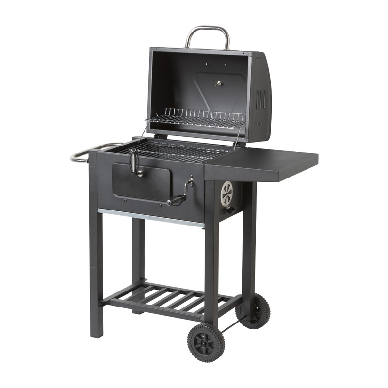 BBQ met grill - mat zwart - 77x38.5x32.5 cm