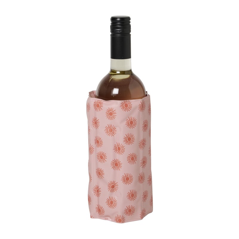Fles koeler zonnetjes - oranje/roze - 34.5x17.5 cm