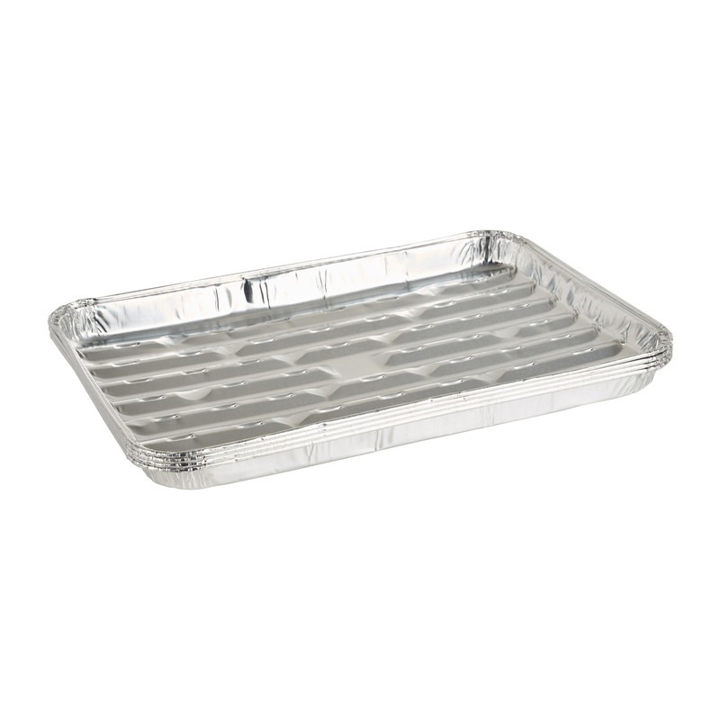 Grillschalen zilver - set van 4 - 34x23x4 cm