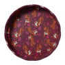 Dienblad tijgers - bordeaux rood - ø30x5 cm 