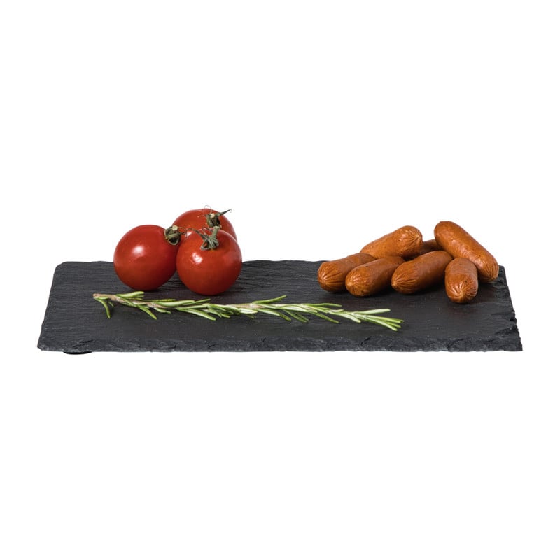 Serveereplateau leisteen rechthoekig - grijs - 22x14 cm