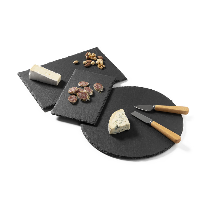 Serveerplateau leisteen rond - grijs - ø30 cm